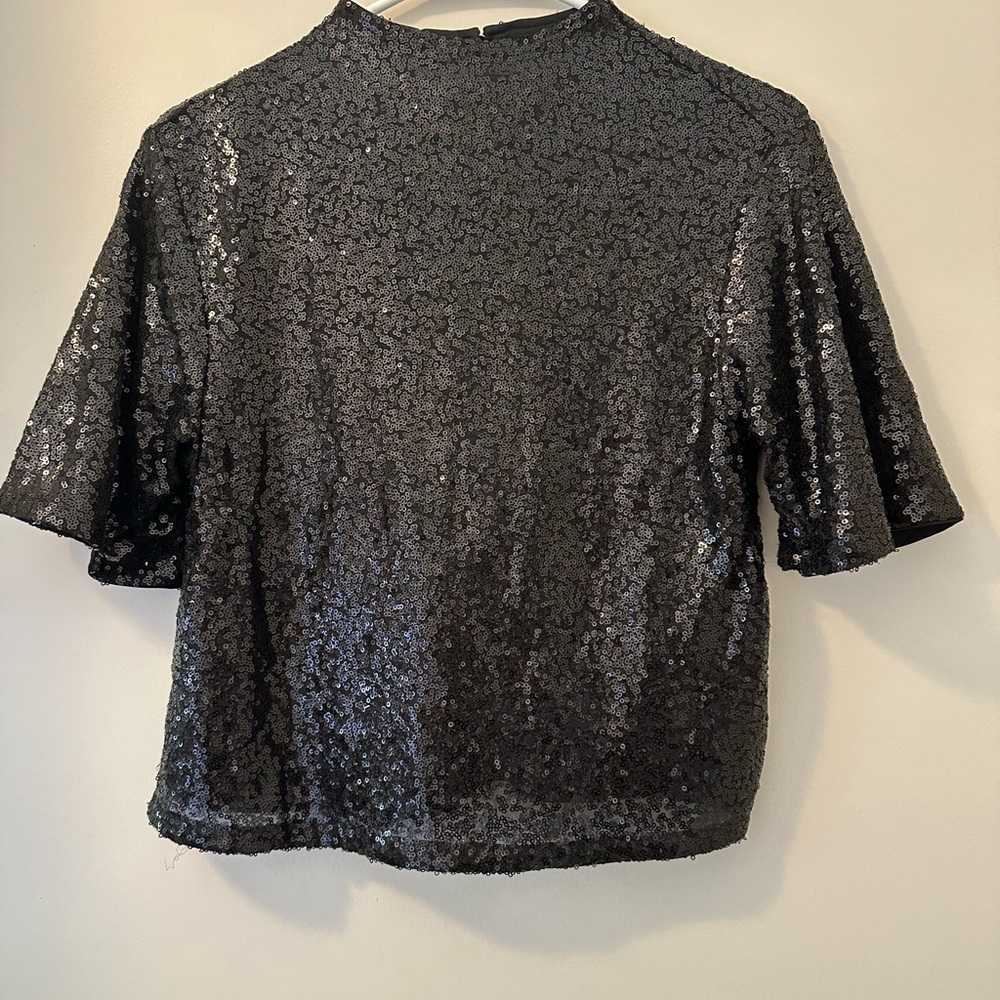 H&M sequin mock turtleneck top